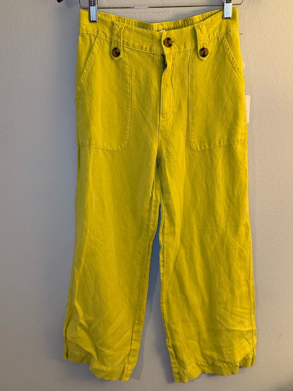 Cynthia Rowley Sunflower Yellow High-Waist Wide Leg Pants